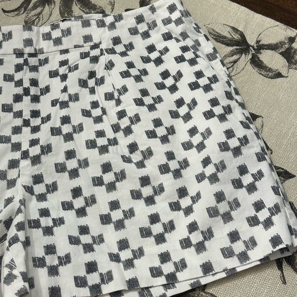 Madewell Geometric Print Shorts -Black White High Rise Lightweight Summer - Picture 2 of 8